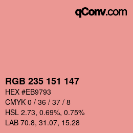 Color code: RGB 235 151 147 | qconv.com