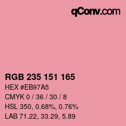 Color code: RGB 235 151 165 | qconv.com