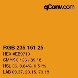 颜色代码: RGB 235 151 25 | qconv.com