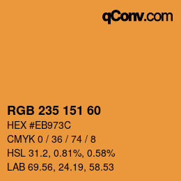Color code: RGB 235 151 60 | qconv.com