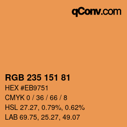 Color code: RGB 235 151 81 | qconv.com