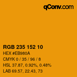 Color code: RGB 235 152 10 | qconv.com