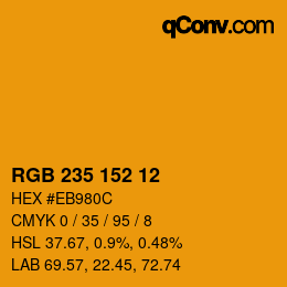 Color code: RGB 235 152 12 | qconv.com