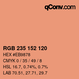 カラーコード: RGB 235 152 120 | qconv.com