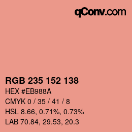 颜色代码: RGB 235 152 138 | qconv.com