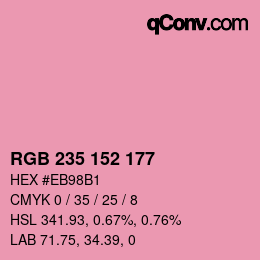 Color code: RGB 235 152 177 | qconv.com
