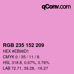 カラーコード: RGB 235 152 209 | qconv.com