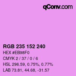 Color code: RGB 235 152 240 | qconv.com