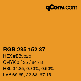 カラーコード: RGB 235 152 37 | qconv.com