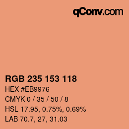 Color code: RGB 235 153 118 | qconv.com