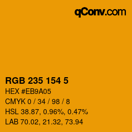 Color code: RGB 235 154 5 | qconv.com
