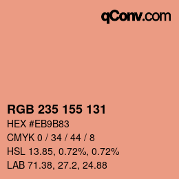カラーコード: RGB 235 155 131 | qconv.com