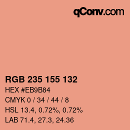 Código de color: RGB 235 155 132 | qconv.com