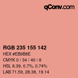 カラーコード: RGB 235 155 142 | qconv.com