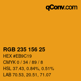 カラーコード: RGB 235 156 25 | qconv.com