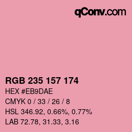 カラーコード: RGB 235 157 174 | qconv.com