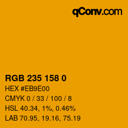 カラーコード: RGB 235 158 0 | qconv.com