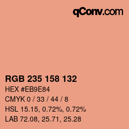 カラーコード: RGB 235 158 132 | qconv.com