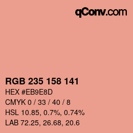 カラーコード: RGB 235 158 141 | qconv.com
