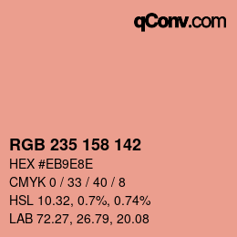 カラーコード: RGB 235 158 142 | qconv.com