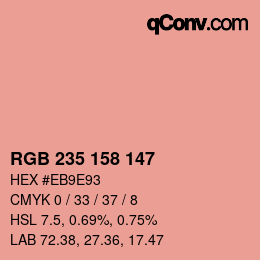 颜色代码: RGB 235 158 147 | qconv.com
