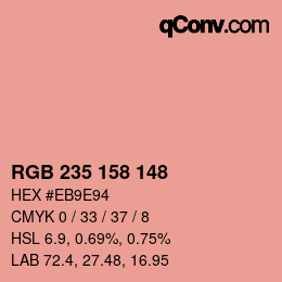 颜色代码: RGB 235 158 148 | qconv.com