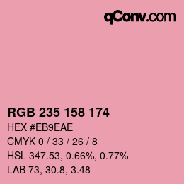 カラーコード: RGB 235 158 174 | qconv.com