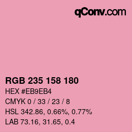 Color code: RGB 235 158 180 | qconv.com