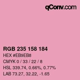 颜色代码: RGB 235 158 184 | qconv.com