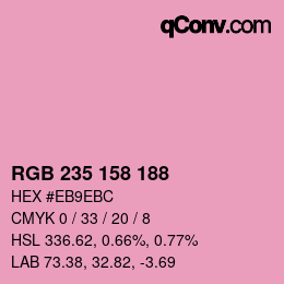 颜色代码: RGB 235 158 188 | qconv.com