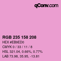 颜色代码: RGB 235 158 208 | qconv.com
