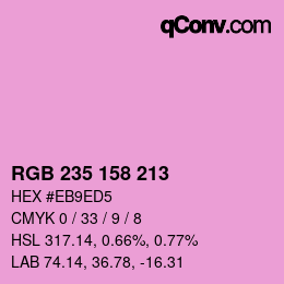 颜色代码: RGB 235 158 213 | qconv.com