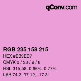 颜色代码: RGB 235 158 215 | qconv.com