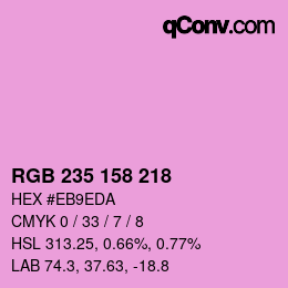 颜色代码: RGB 235 158 218 | qconv.com