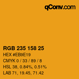 カラーコード: RGB 235 158 25 | qconv.com