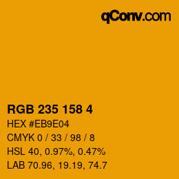 Color code: RGB 235 158 4 | qconv.com