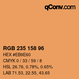カラーコード: RGB 235 158 96 | qconv.com