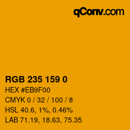 カラーコード: RGB 235 159 0 | qconv.com