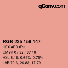 颜色代码: RGB 235 159 147 | qconv.com