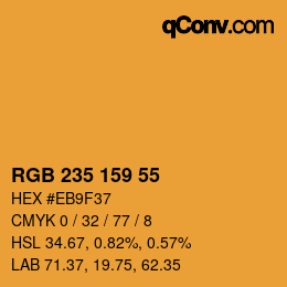 カラーコード: RGB 235 159 55 | qconv.com