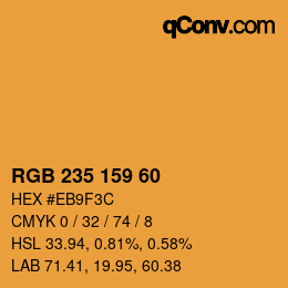 カラーコード: RGB 235 159 60 | qconv.com
