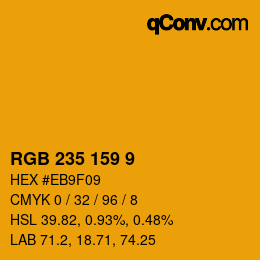 カラーコード: RGB 235 159 9 | qconv.com