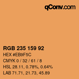 颜色代码: RGB 235 159 92 | qconv.com