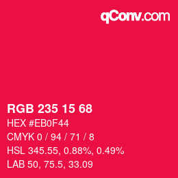 Color code: RGB 235 15 68 | qconv.com