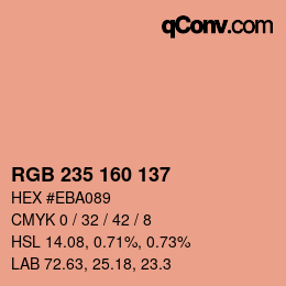 Color code: RGB 235 160 137 | qconv.com