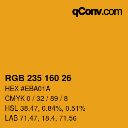 Color code: RGB 235 160 26 | qconv.com