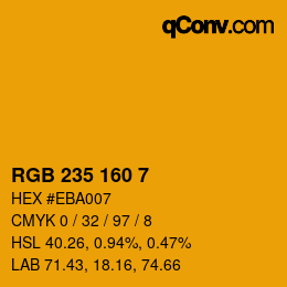カラーコード: RGB 235 160 7 | qconv.com