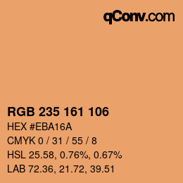 カラーコード: RGB 235 161 106 | qconv.com
