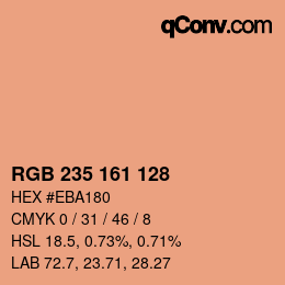 カラーコード: RGB 235 161 128 | qconv.com