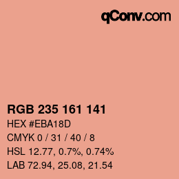 Color code: RGB 235 161 141 | qconv.com